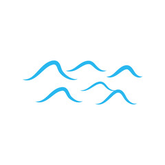 blue water wave line icon in the sea
