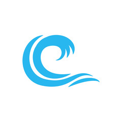 Fototapeta na wymiar blue water wave line icon in the sea
