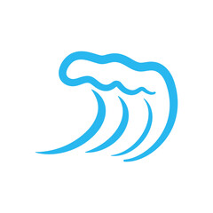 blue water wave line icon in the sea