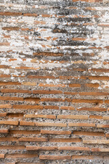 old brick wall of ancient ruined building