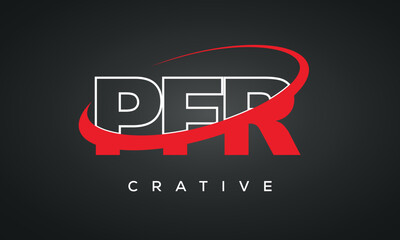 PFR letters typography monogram logo , creative modern logo icon with 360 symbol