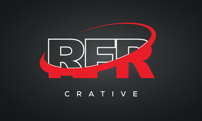RFR letters typography monogram logo , creative modern logo icon with 360 symbol