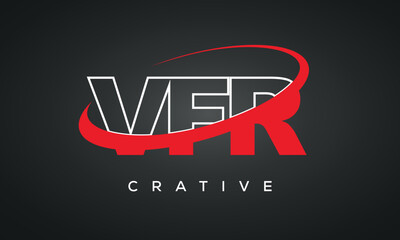 VFR letters typography monogram logo , creative modern logo icon with 360 symbol
