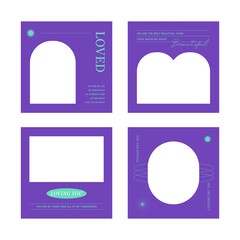 Fototapeta premium Colorful, modern, simple, trendy web and app frame design template illustration set.