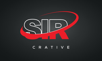 Fototapeta na wymiar SIR letters typography monogram logo , creative modern logo icon with 360 symbol