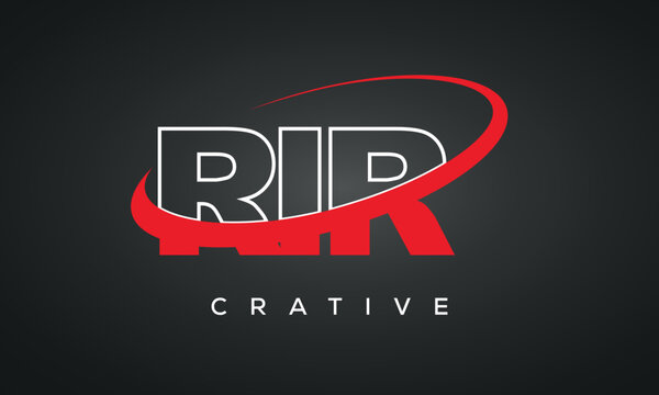 RIR letters typography monogram logo , creative modern logo icon with 360 symbol