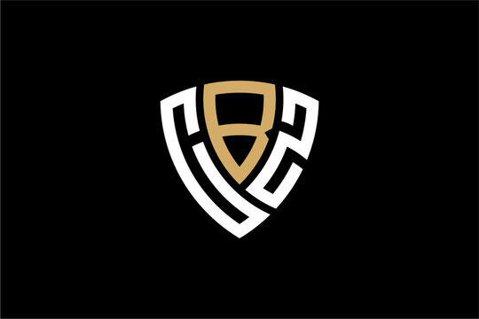 CBZ creative letter shield logo design vector icon illustration