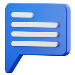 Message chat on transparent background. 3D Illustration