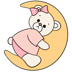 Cute bear cartoon design character 