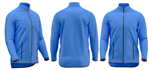  jacket cycling Long sleeve 3d rendered ( Blue ) - obrazy, fototapety, plakaty