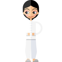 man and women with white shirt meditating