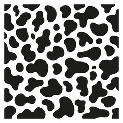 Fototapeta premium Black polka dot background of milk cow leather.