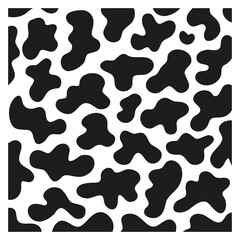 Black polka dot background of milk cow leather.