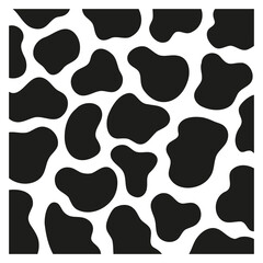 Black polka dot background of milk cow leather.