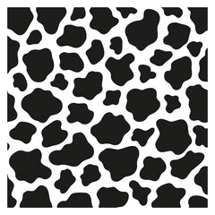 Black polka dot background of milk cow leather.
