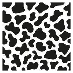 Black polka dot background of milk cow leather.