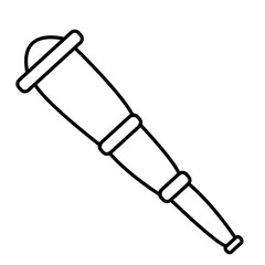 Outline telescope. Hand drawn doodle illustration, black image on white background
