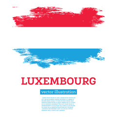 Luxembourg Flag with Brush Strokes. Independence Day.