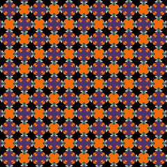 Geometric Pattern in Orange, Purple, Green and Black with Tile included