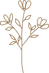 Flower doodle transparency for decoration.	