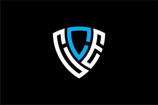 CCE creative letter shield logo design vector icon illustration