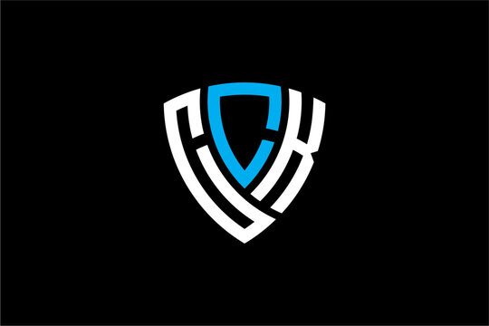 CCK creative letter shield logo design vector icon illustration