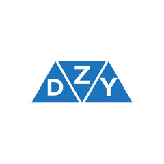DZY 3 triangle shape logo design on white background. DZY creative initials letter logo concept.

