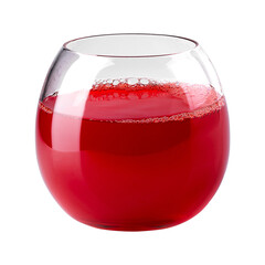 Realistic Transparent Glass of Red Juice isolated on alpha background
