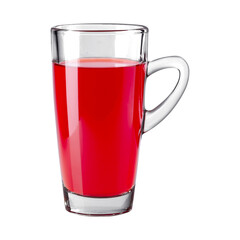 Realistic Transparent Glass of Red Juice isolated on alpha background