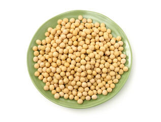 soy beans on white background.
