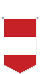 Austria flag in soccer pennant, various shape.