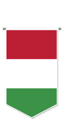 Hungary flag in soccer pennant, various shape.