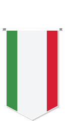 Italy flag in soccer pennant, various shape.