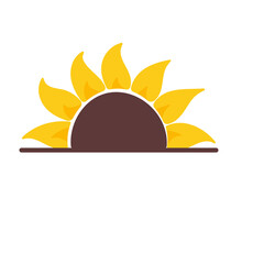 blooming yellow sunflowers full of sunflower seeds inside for decorating welcome cards