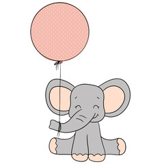 Cute elephant cartoon design character 