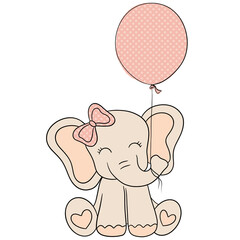 Cute elephant cartoon design character 