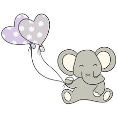 Cute elephant cartoon design character 