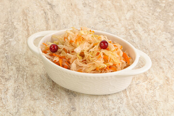 Fermented cabbage - sauerkraut in the bowl