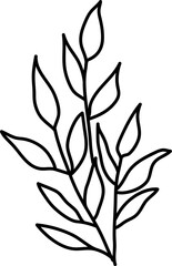 Leaf doodle transparency for decoration.