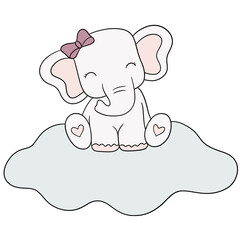 Cute elephant cartoon design character 