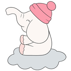 Cute elephant cartoon design character 
