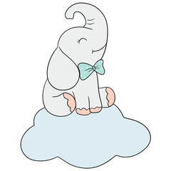 Cute elephant cartoon design character 