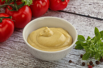 Spicy Mustard sauce in the bowl