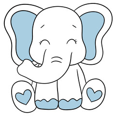 Cute elephant cartoon design character 