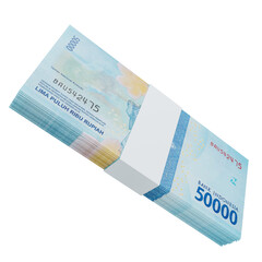 Indonesia Currency Rupiah 50.000: Stack of Rp indonesia banknote
