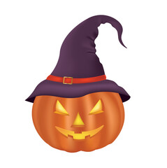 Halloween pumpkin on white background , vector