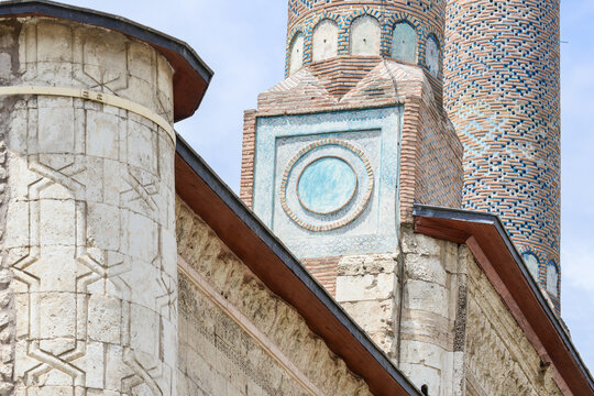 Twin minarets madrasah in Sivas city - Sivas is a tourist magnet city of modern Turkey with many historical monumental remains. 