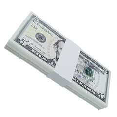 USA Currency Dollar 5: Stack of US Dollar USA banknote