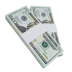 USA Currency Dollar 20: Stack of US Dollar USA banknote