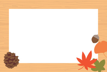背景イラスト_落ち葉のフレーム